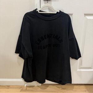 Fear of God Essentials Black Heavy Jersey Crewneck Tee Men Size L